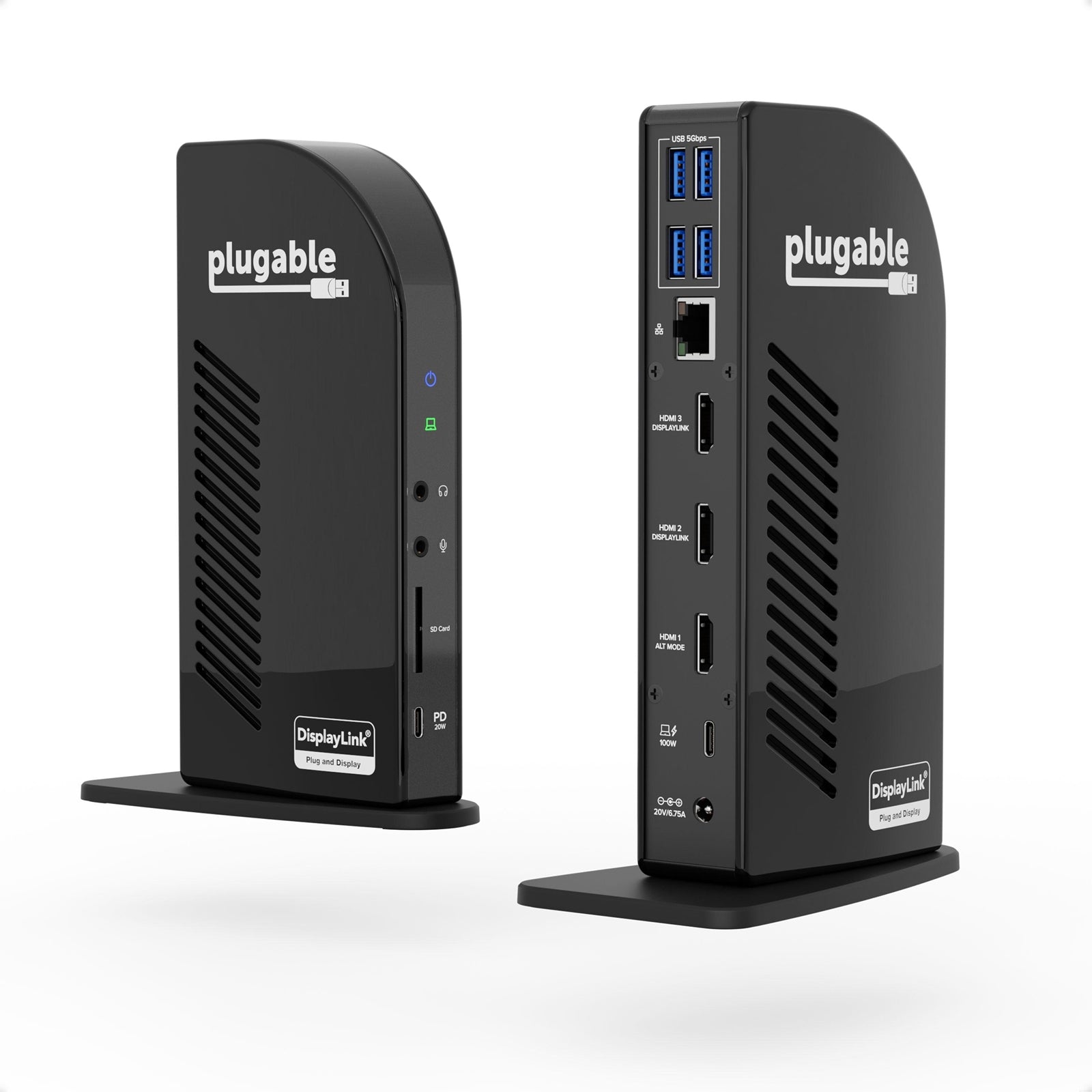 Plugable USB-C Triple 4K Docking Station 100W PD 13-Port Desktop