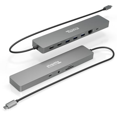 Plugable 11-in-1 Aluminum USB-C Docking Station Dual 4K HDMI 100W PD