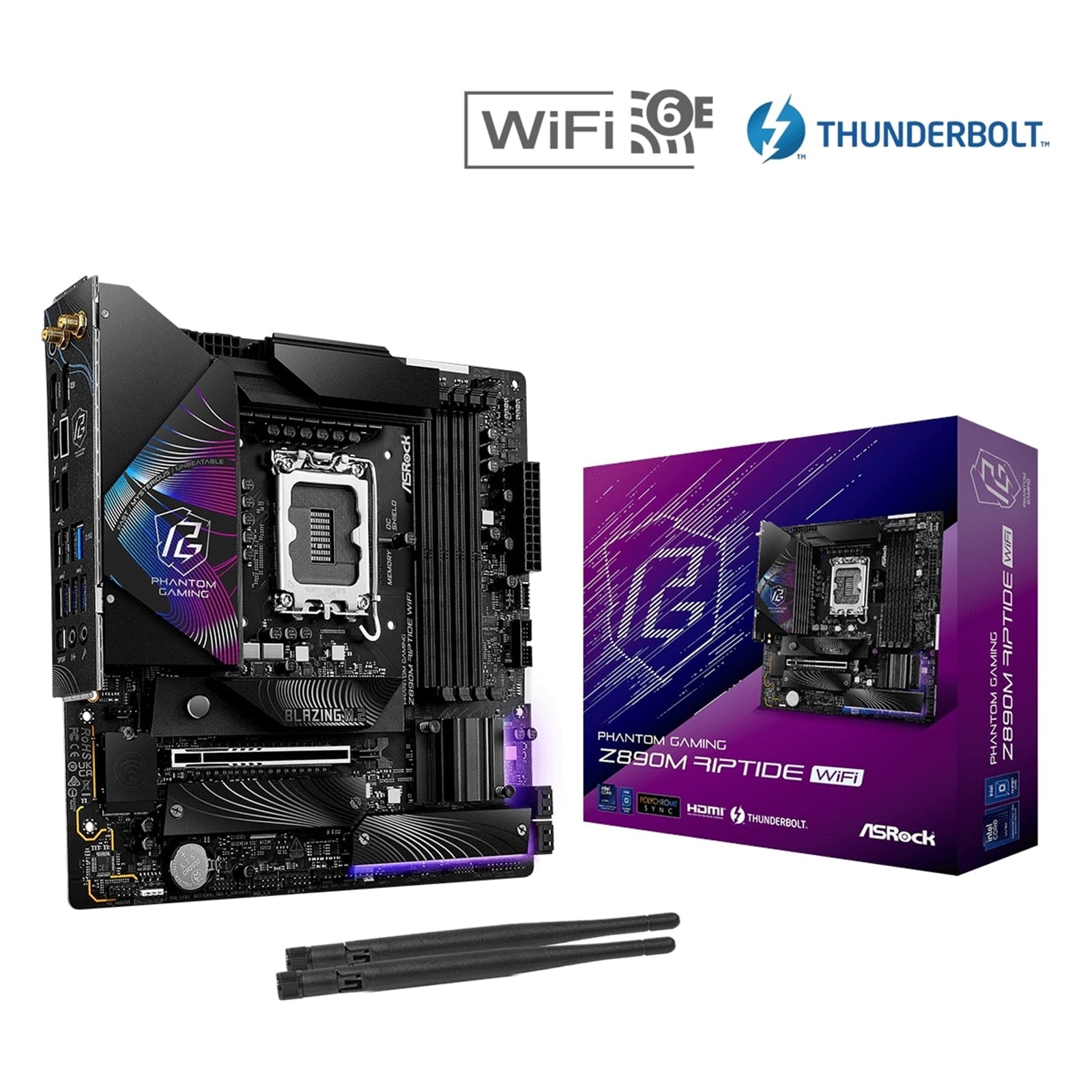 ASRock Z890M RIPTIDE WIFI LGA1851 Micro-ATX Motherboard DDR5 PCIe 5.0