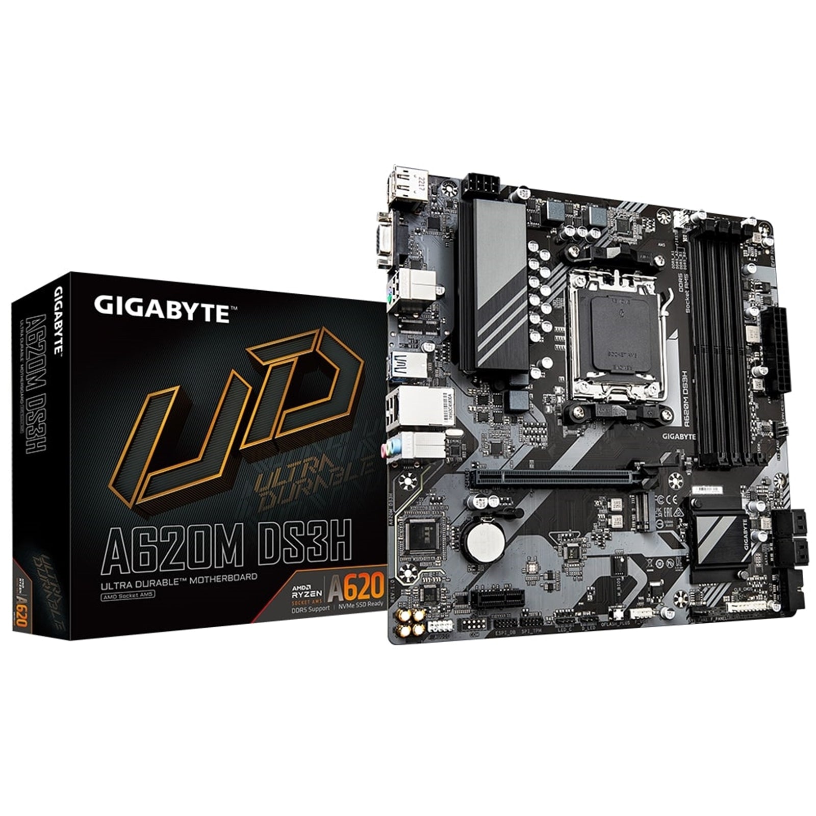 Gigabyte A620M DS3H AM5 Micro-ATX Motherboard - DDR5, PCIe 4.0
