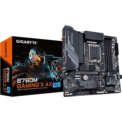 Gigabyte B760M GAMING X AX DDR5 Motherboard - WiFi 6E, 2.5GbE LAN