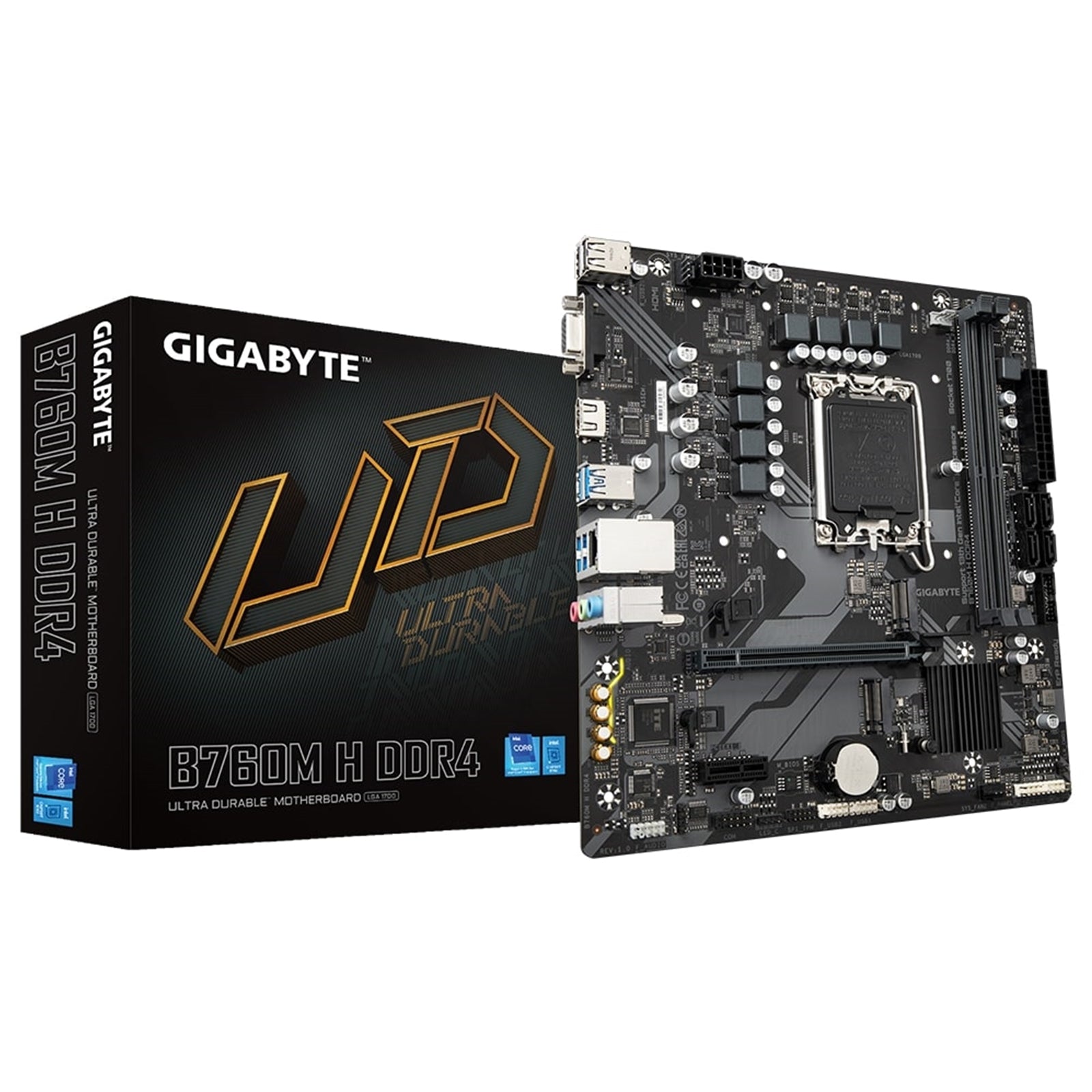 Gigabyte B760M H DDR4 Micro-ATX Motherboard LGA1700 6+1+1 Phase