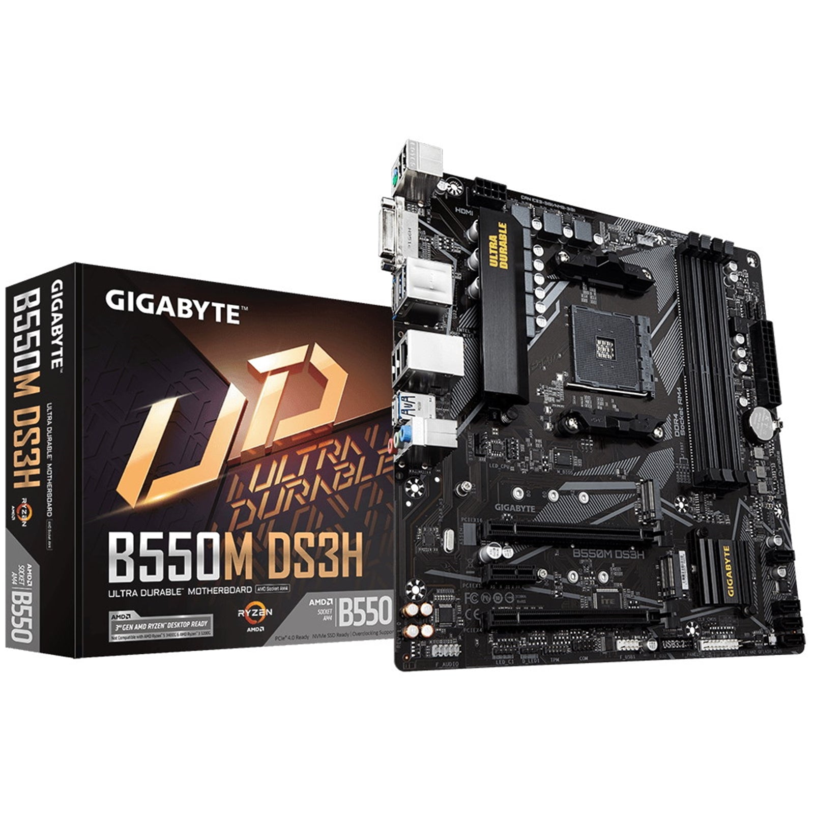 Gigabyte B550M DS3H AM4 Micro-ATX Motherboard PCIe 4.0 DDR4