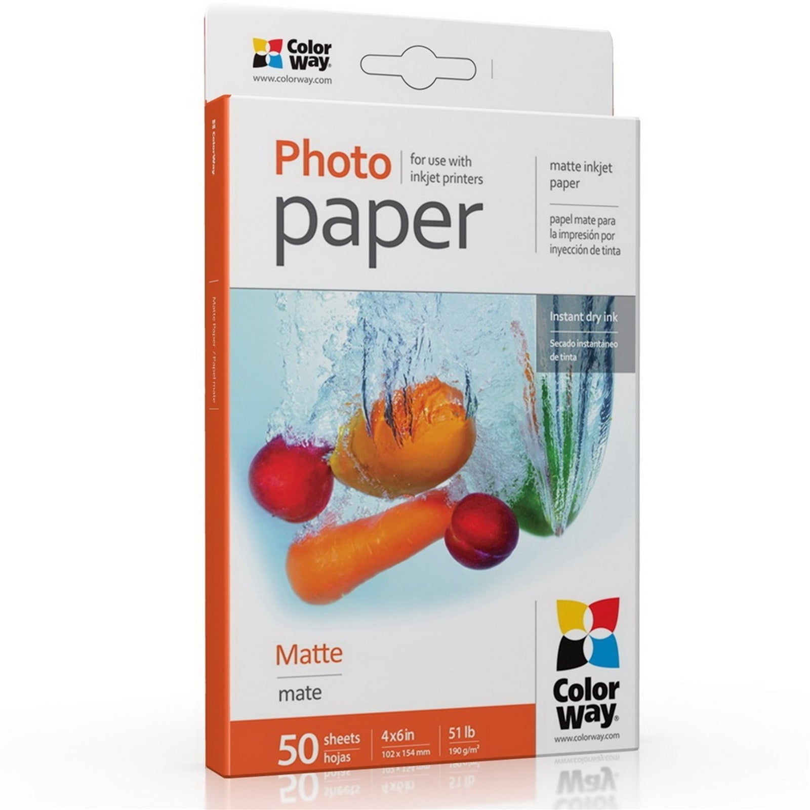 ColorWay Matte Photo Paper 6x4 190gsm 50 Sheets Inkjet A6