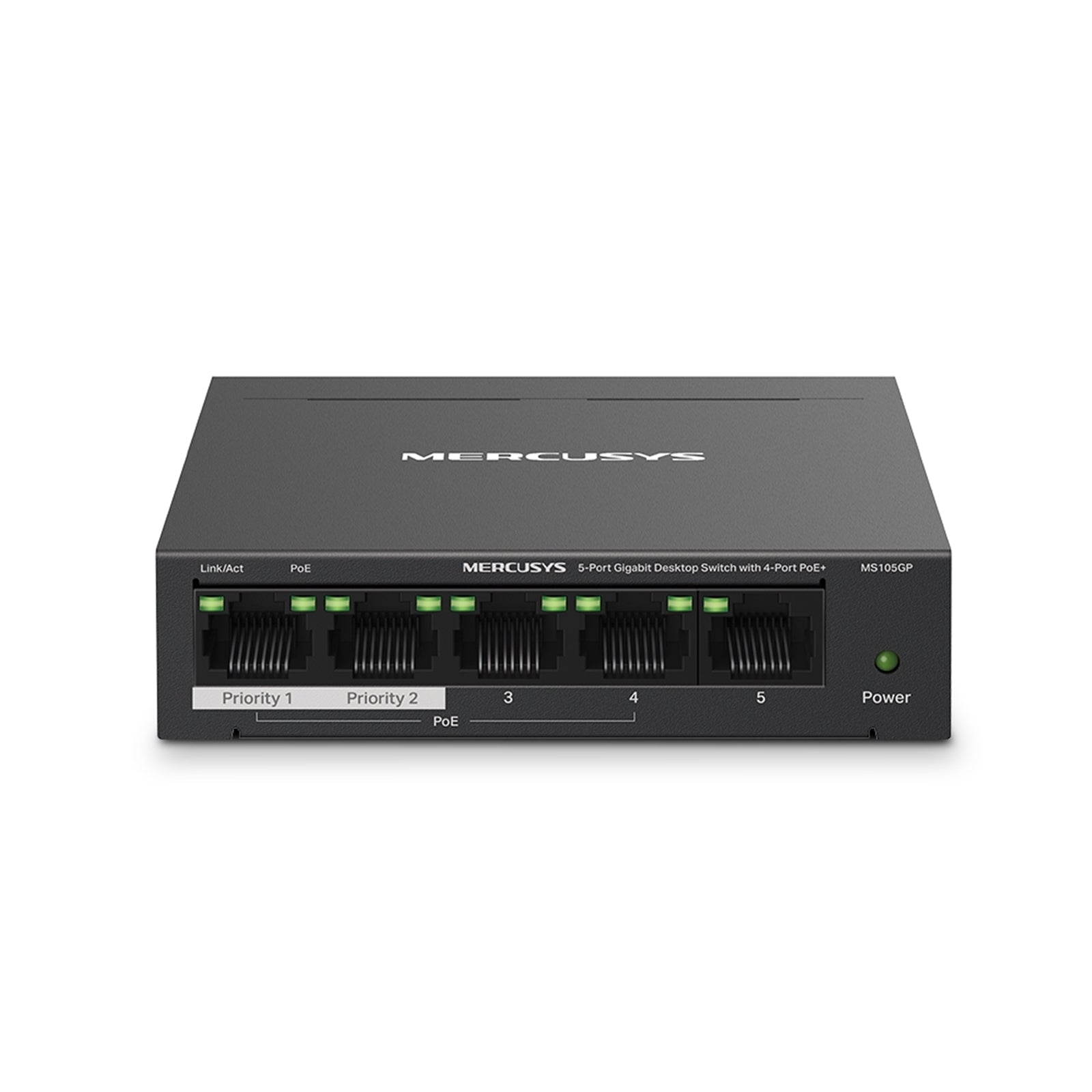 Mercusys MS105GP 5-Port Gigabit PoE+ Switch - 65W Desktop Metal