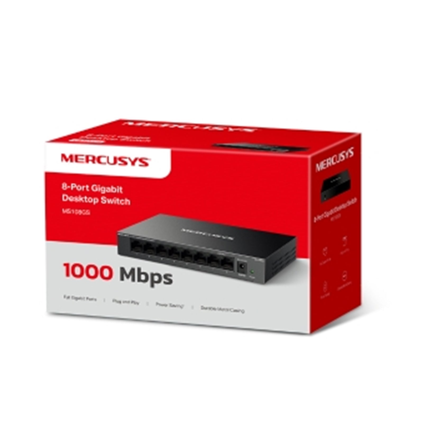Mercusys MS108GS 8-Port Gigabit Switch - Steel Case Desktop/Wall Mount