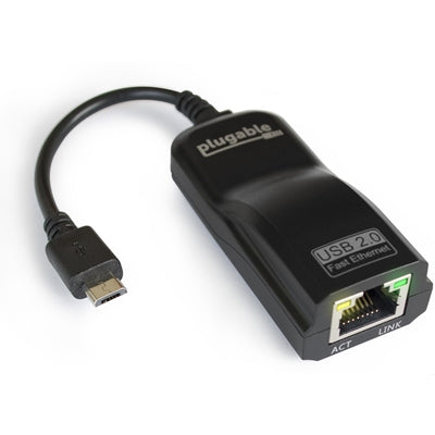 Plugable USB 2.0 OTG Micro USB to Fast Ethernet Adapter 10/100 Mbps