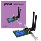 Prevo N300 300Mbps PCIe Wireless Adapter - Dual Antenna Low Profile