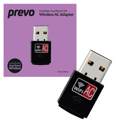 Prevo AC600 Dual Band USB WiFi Adapter 600Mbps Wireless Dongle
