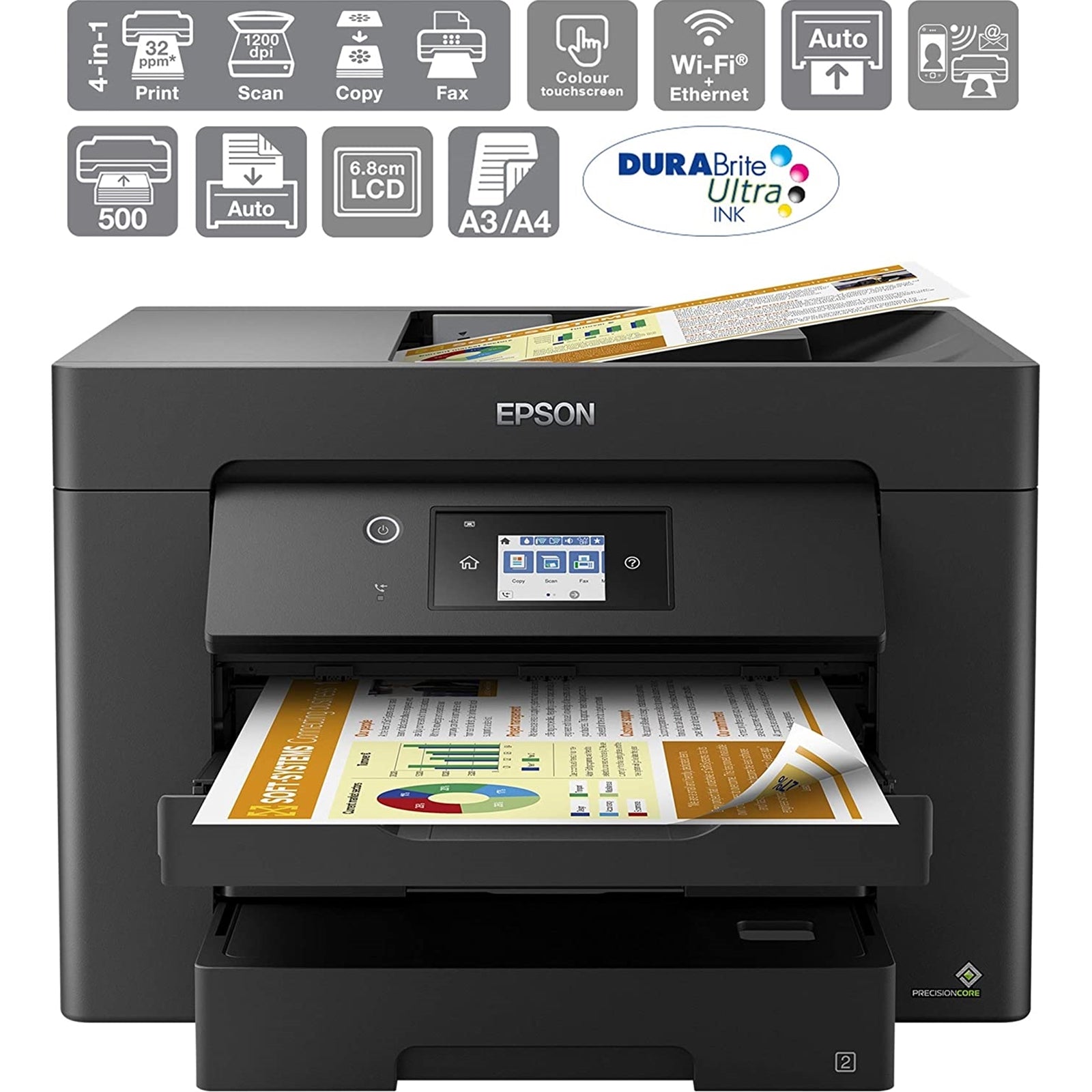 Epson WF-7830DTWF A3 Inkjet Printer - Duplex, Wireless, Fax
