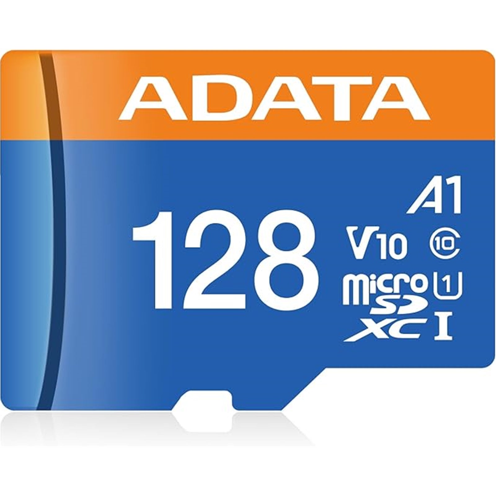 Adata Premier microSDXC 128GB memory card with UHS-I and V10 speed rating.