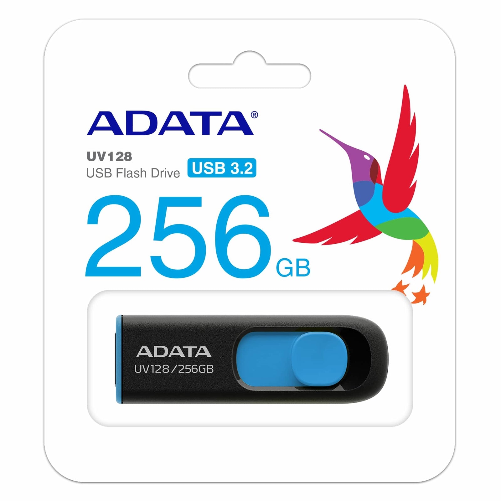 ADATA UV128 256GB USB 3.0 Flash Drive - Capless Retractable Design