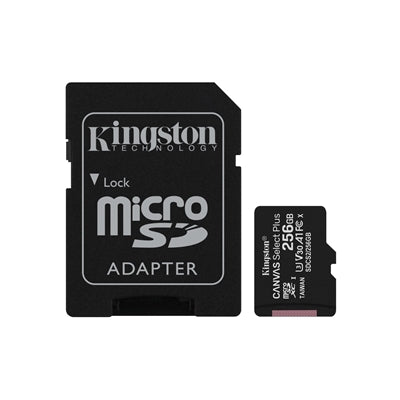 Kingston Canvas Select Plus 256GB MicroSD Card - UHS-I U3 100MB/s