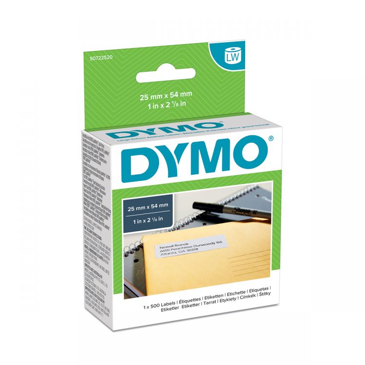 Dymo 11352 25mm x 54mm Returns Labels Tape Black On White