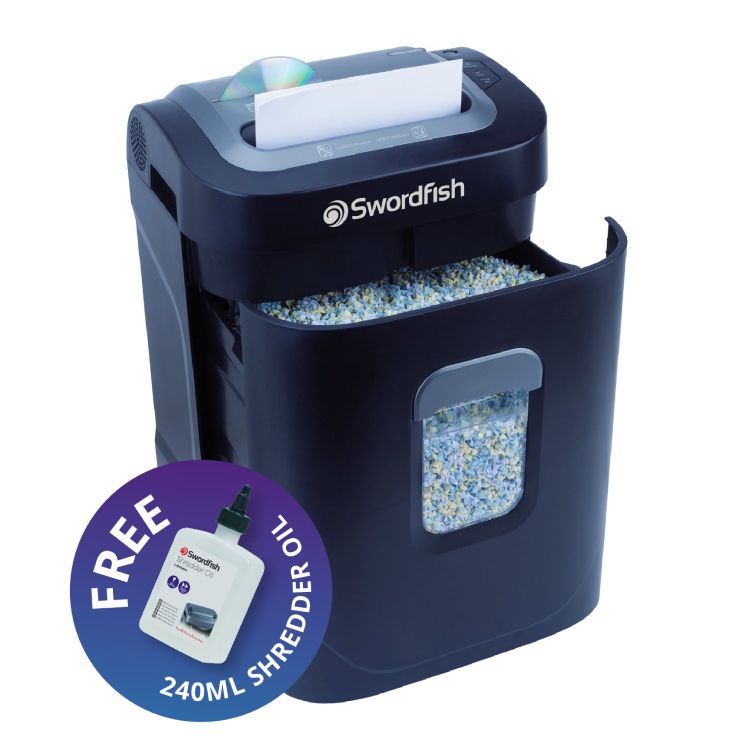 Swordfish 1200XXCD Micro Cut Shredder with a Free 240ml Bottle of Oil