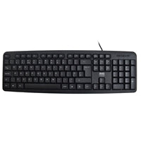 Evo Labs USB Wired Keyboard - Full Size UK QWERTY 107 Key Black