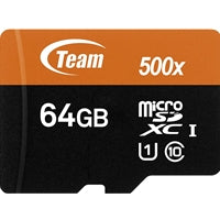 Team 64GB Micro SDXC UHS-1 Class 10 Flash Card with Adapter