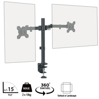 piXL Dual Monitor Arm - Steel Desk Mount, 2x 27