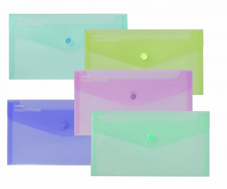 Snopake 15908 ReBorn Recycled DL Polyfile Pack of 5
