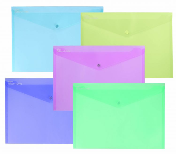 Snopake 15912 ReBorn Recycled A4 Polyfile Pack of 5