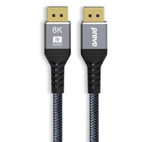 Prevo DP14-2M DisplayPort 1.4 Cable 2m - 8K 60Hz Braided Gold-Plated