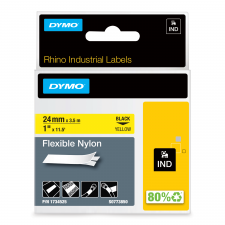 Dymo 1734525 24mm Black on Yellow Flexible Tape - S0773850