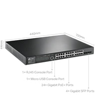 TP-Link TL-SG3428MP 28-Port Gigabit PoE+ Managed Switch 384W