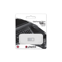 Kingston DTMC3G2/64GB 128GB DataTraveler Micro USB Flash Drive, USB 3.2, Metal Casing, Up to 200MB/s