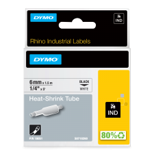 Dymo 18051 6mm White Heat Shrink Tube - S0718260