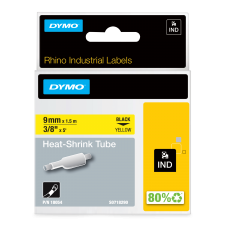 Dymo 18054 9mm Yellow Heat Shrink Tube - S0718290