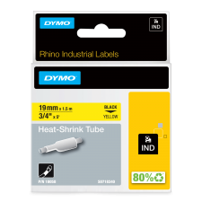 Dymo 18058 19mm Yellow Heat Shrink Tube - S0718340