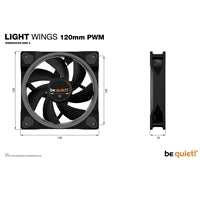 be quiet! Light Wings 120mm Dual-Sided RGB Fan - 1700RPM PWM Black