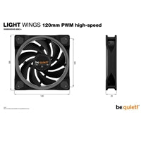 be quiet! Light Wings 120mm Dual-Sided ARGB Fan - 2500RPM PWM Black