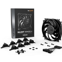 be quiet! Silent Wings 4 Black Fan, 120mm, 1600RPM, 3-Pin Fan Connector, Black Frame, Black Blades, Optimized Fan Blades for High End Performance, 2 Mounting Options