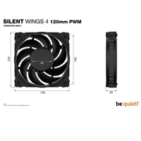 be quiet! Silent Wings 4 120mm PWM Fan - 1600RPM FDB Black