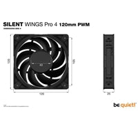 be quiet! Silent Wings Pro 4 120mm PWM Fan - 3000RPM 6-Pole FDB
