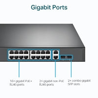 TP-Link TL-SG1218MP 18-Port Gigabit Rackmount PoE+ Switch 250W