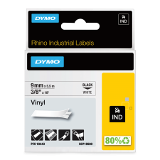 Dymo 18443 9mm White Vinyl Tape - S0718580