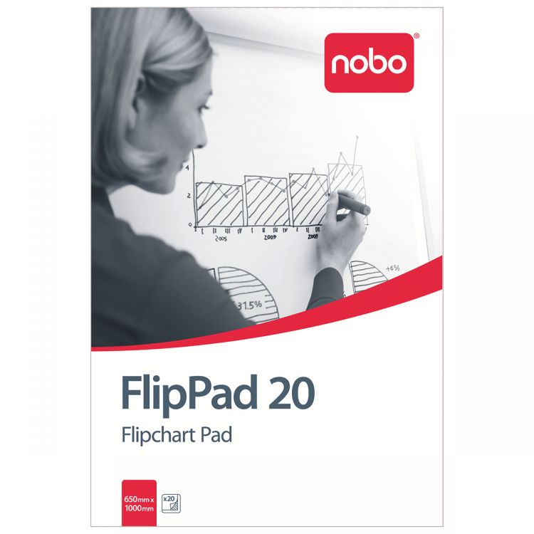 Nobo 1901631 20 Page 650x955mm Flipchart Pad - Single Pack