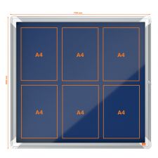 Nobo 1902555 Premium Plus Internal Glazed Case Blue Felt 6 x A4