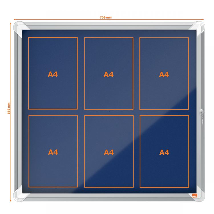 Nobo 1902555 Premium Plus Internal Glazed Case Blue Felt 6 x A4