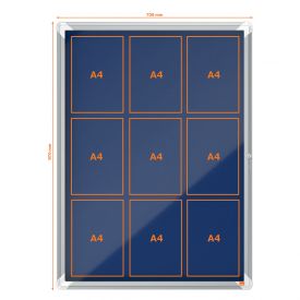 Nobo 1902556 Premium Plus Internal Glazed Case Blue Felt 9 x A4