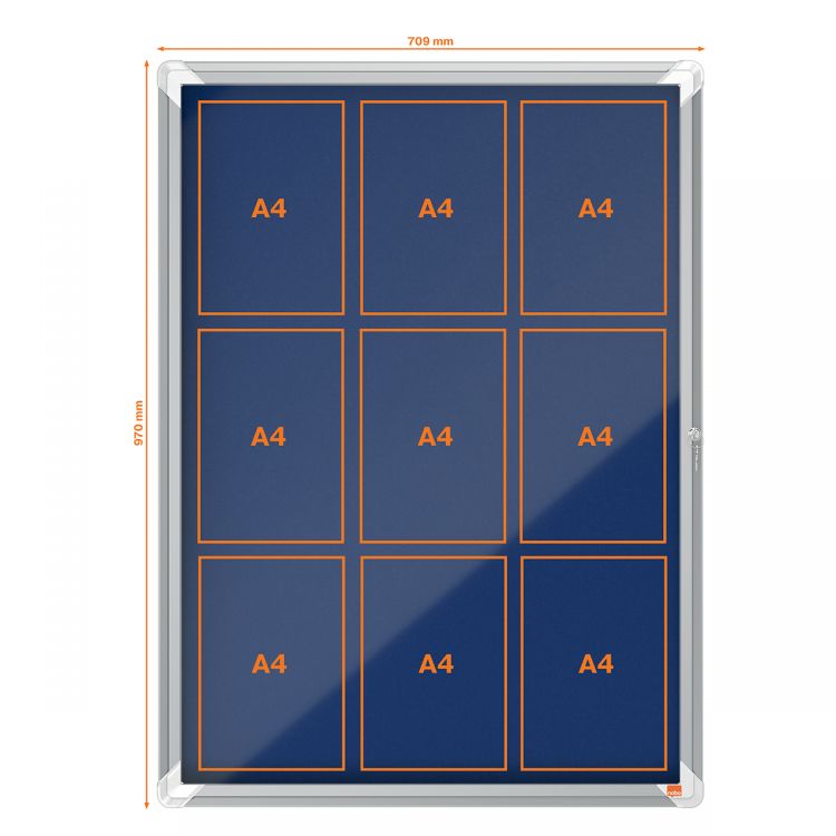 Nobo 1902556 Premium Plus Internal Glazed Case Blue Felt 9 x A4