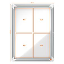 Nobo 1902557 Premium Plus Internal Glazed Case Magnetic 4 x A4