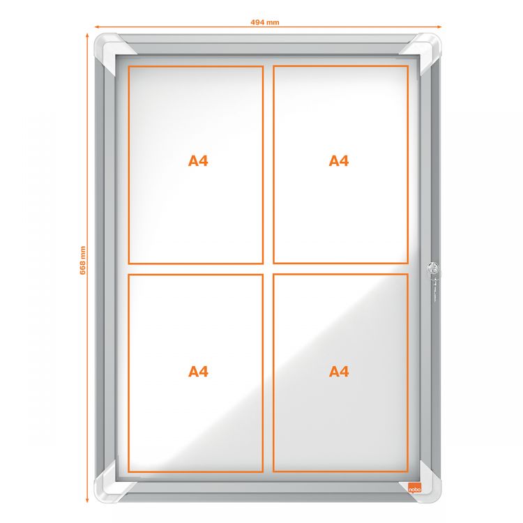Nobo 1902557 Premium Plus Internal Glazed Case Magnetic 4 x A4