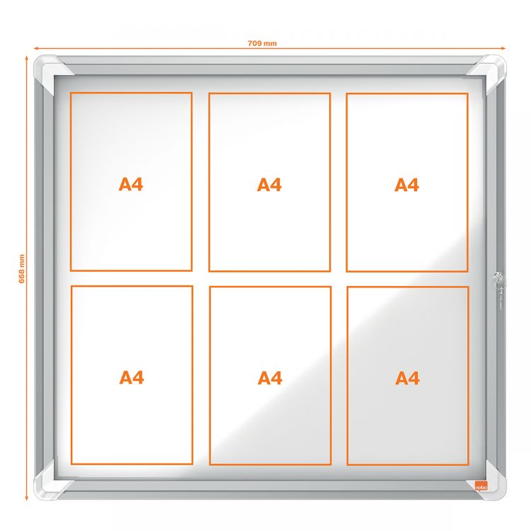 Nobo 1902558 Premium Plus Internal Glazed Case Magnetic 6 x A4