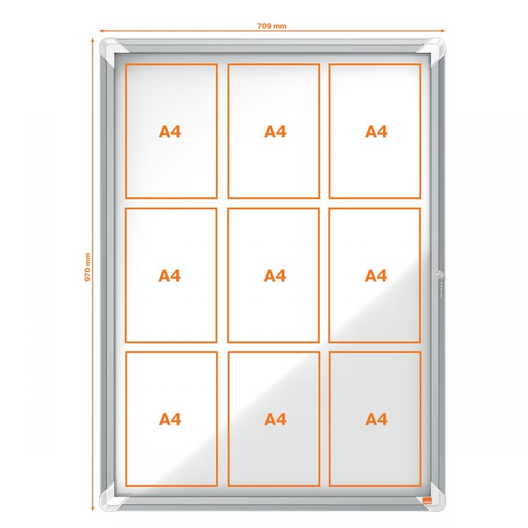 Nobo 1902560 Premium Plus Internal Glazed Case Magnetic 9 x A4