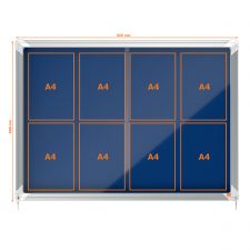 Nobo 1902565 Premium Plus Blue Felt Lockable Notice Board 8xA4