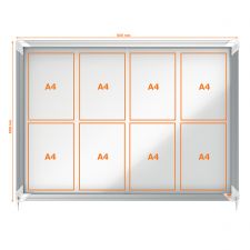Nobo 1902569 Premium Plus Magnetic Lockable Notice Board 8xA4