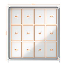 Nobo 1902570 Premium Plus Magnetic Lockable Notice Board 12xA4
